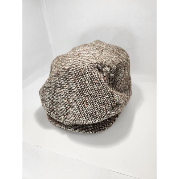 Vintage Union made Tweed Newsboy Cap Medium 7–7 1/8 Made in USA Classic Flat Hat - Picture 1 of 4
